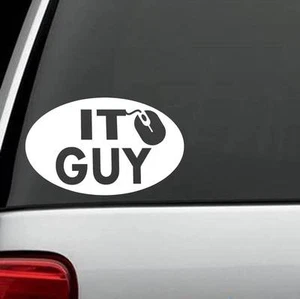 IT Guy Computer Repair Oval Decal Sticker Laptop Cyber Security Surface M1097 - Picture 1 of 1