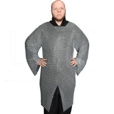 Medievale Crusader Cavaliere Butted Cotta di Maglia Hauberk Costumi Per Larp