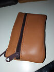 Coin Purse Keyring Of Leather With 2 Pockets Wallet Coin, Money And Keys Brown