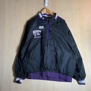 Vintage Kansa State Wildcats Jacket Adult Size Medium Black Long Sleeve Mens 90s - Picture 1 of 10