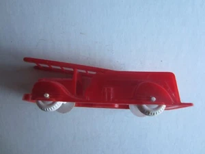Vintage Hasbro Plastic 4 Inch Red Fire Dept. Tipping Ladder Truck - Picture 1 of 7