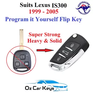 Suits Lexus IS300 Remote Flip Key Fob 1999 2000 2001 2002 2003 2004 2005 4C - Picture 1 of 12