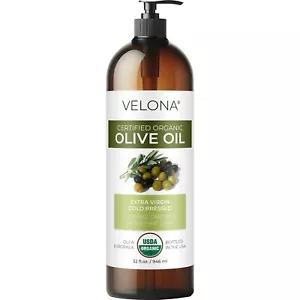 Velona USDA Certified Organic Olive Oil - 32 Fl Oz | Extra Virgin Cold Pressed - Picture 1 of 7