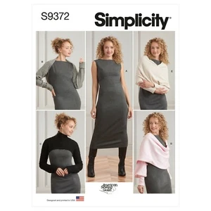 SIMPLICITY 9372 MISSES KNIT DRESS & SHRUGS Sewing Pattern Sizes XXS - XXL - Picture 1 of 13