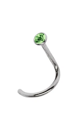 Piercing Gioielli Naso Borchie con Spirale 0,8mm E 2mm Zirconia Acciaio - Immagine 1 di 2