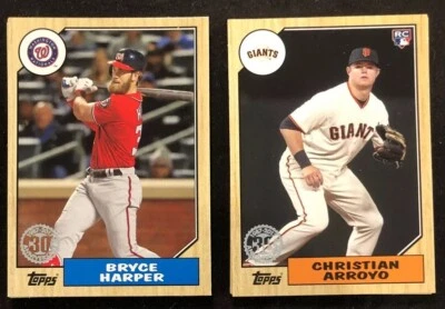 2017 Topps Update Series Baseball '87 Topps Insert Cards Lot You Pick - Image 1 of 2