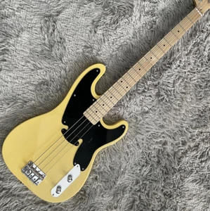 Custom 4-strings Electric Bass Guitar Yellow Strings Thru Body Maple Fretboard - Picture 1 of 9