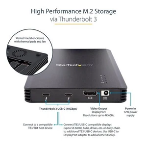STARTECH 16TB Thunderbolt 3 40Gbps 4-Bay M.2 Nvme SSD Dp Oben 2800MB/S Dynamic - Bild 1 von 10