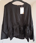 NWT TED BAKER Black Kimilla Cropped Ruched Top TB 4 UK14 RRP £129