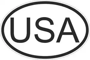 OVAL Aufkleber Flagge Ländercode Stoßstange Aufkleber Auto USA USA USA - Bild 1 von 1