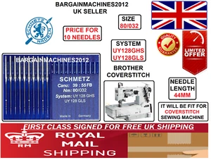 BROTHER COVERSTITCH UY128GHS UY128GLS NM80/032 INDUSTRIAL SEWING MACHINE NEEDLE - Picture 1 of 3