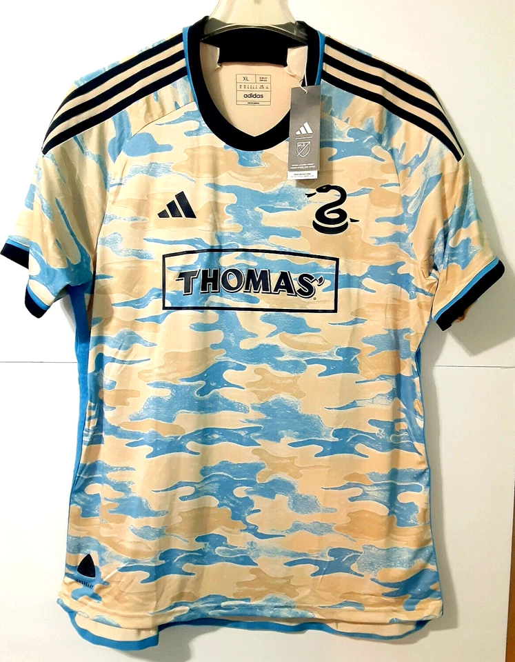 Sz XL- Adidas Men's Soccer Philadelphia Union 23/24 Authentic Away Jersey Sand.