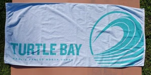 Vintage TURTLE BAY Oahu's Fabled North Shore Oversized Beach Towel Cotton Terry - Picture 1 of 4
