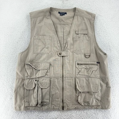 5.11 Tactical Vest Mens 2XL Khaki Outdoors Utility Multi Pocket Fishing Hunting - Image 1 of 4