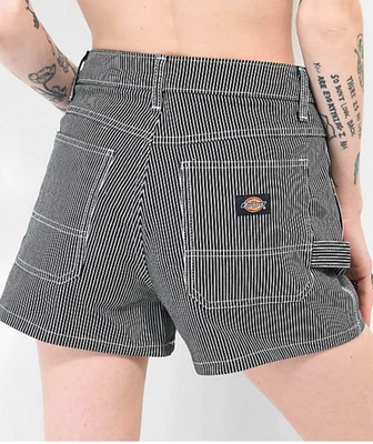 Nuevo sin etiquetas Pantalones Cortos Dickies Azul Rayas Ferrocarril Carpintero Mujer 27 Talla 4 Trabajo Grunge  Foto 1 de 4