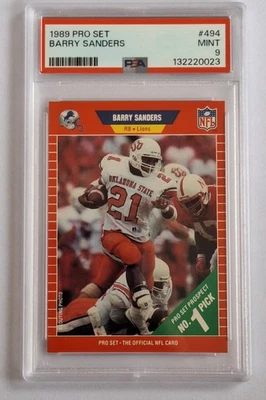 Juego profesional Barry Sanders Rookie RC 1989 #494 Lions PSA como nuevo 9 Foto 1 de 2