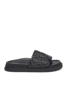 FENDI Diagonal $595 Gray Slides New & Authentic - Picture 1 of 5