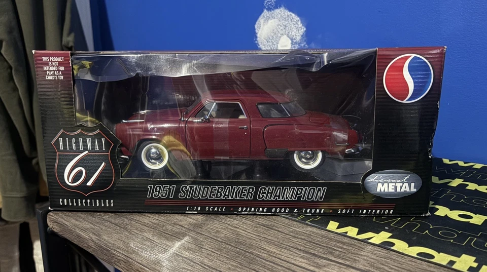 Highway 61 1951 Studebaker Champion 1:18 Diecast Studebaker Maroon New in Box - Image 1 of 4