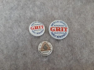 Vintge Pinback Button Pins Grit Salesman Family Newspaper Chicago Daily Drovers - Picture 1 of 6