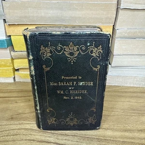 Holy Bible Old And New Testament 1845 Antique Uriah Hunt & Son Pocket Bible - Foto 1 di 11