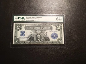 2.00 1899 Silver Certificate Fr252 Choice Uncirculated PMG 64EPQ!!! - Picture 1 of 2