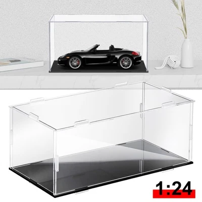 Clear Acrylic Display Case for 1: 24 Model Toy Car Display Box with Black Base - Image 1 of 4