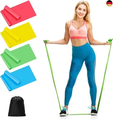 Moicainy Fitnessbänder 4er-Set, 1,8m Lang Gymnastikband mit 4