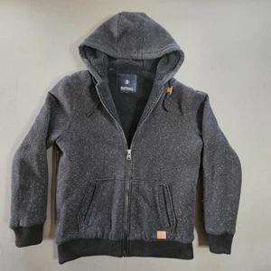 Buffalo David Bitton Hoodie Mens L Black Sherpa Lined Full Zip Sweatshirt - Picture 1 of 7