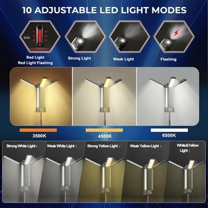 LED Work Light with Tripod, 6000mAh Rechargeable Flashlight, Magnetic Base, 10 L - Picture 1 of 9