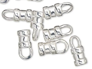 Tubos de engarce End, 10 latón plateado 6x4,5 mm con bucle con identificación de 3 mm - Imagen 1 de 2