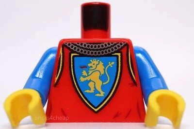 Lego Red Torso Surcoat Silver Chain Mail Collar Lion Raised Foot on Shield - Image 1 of 2