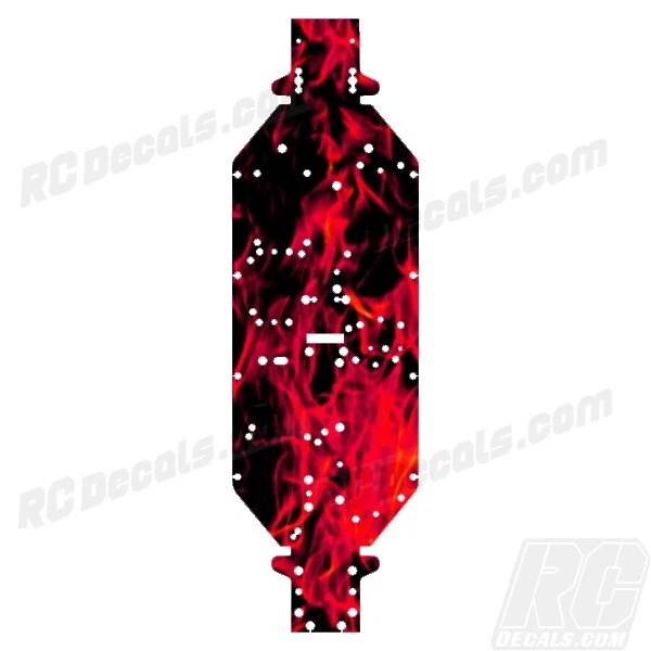 Losi DBXL-E 2.0 Buggy Chassis Protector Graphic Decal Red Flames 1/5 - Image 1 of 1