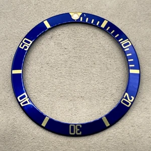 Rolex Submariner 16613 inserto ghiera bezel insert blu e oro B315-16808-182-A1 - Foto 1 di 10
