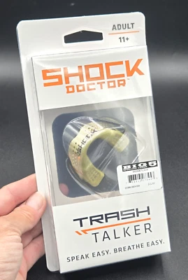 Protector bucal Shock Doctor Trash Talker DORADO adulto 11+ ajuste delgado moldeable Foto 1 de 4