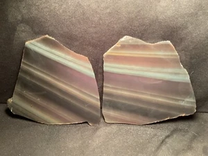 ~RW~ PREMIUM UNPOLISHED "RAINBOW OBSIDIAN" SLICES for KNAPPING or CABBING - Picture 1 of 3
