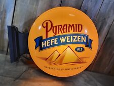 Pyramid Ale. Wall hanging Double Sided Lighted Beer Sign Hefe Weizen Rare!