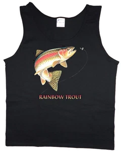 Men's tank top Rainbow Trout fishing decal design sleeveless tee muscle shirt - Picture 1 of 1