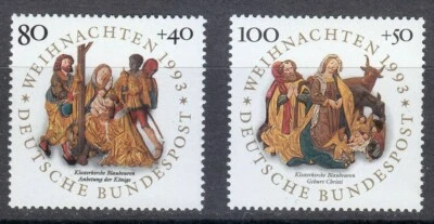 Germany 1993 MNH Mi 1707-1708 Sc B756-B757 Christmas. Nativity. Christianity ** - Image 1 of 2