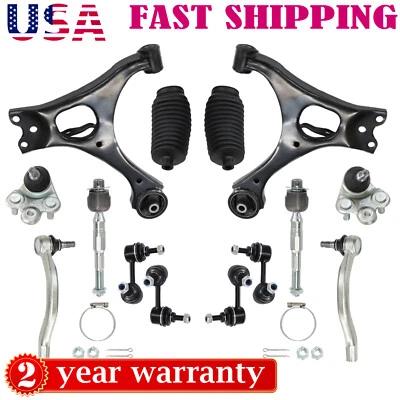 For 2006-2011 Honda Civic 14pcs Lower Control Arms w Ball Joint Sway Bar Tie Rod - Image 1 of 4