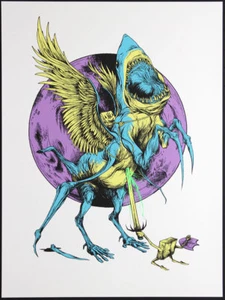 Alex Pardee Sharkasus Art Print Silkscreen Poster Imaginary Creature SpongeBob - Picture 1 of 1