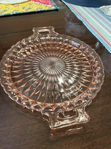 Vintage Jeanette Glas 1930’s Windsor Diamond Two Handled Servierplatte - Bild 1 von 5