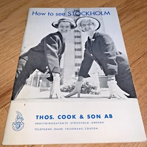 1962 HOW TO SEE STOCKHOLM SWEDEN  Tourist Guide Book THOS. COOK & SONS  - Picture 1 of 12