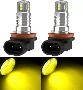 LED 20W H11 Yellow Two Bulbs Head Light Low Beam Replace Stock Lamp Show Color - Picture 1 of 12