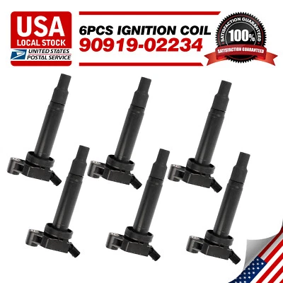 6PCS New Ignition Coil 90919-0223 673-1301 for Lexus RX300 ES300 3.0L V6 - Image 1 of 4