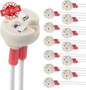 (12-Pack) Bi-Pin Base, Lamp Holder G4, G6.35, GY6.35, GX5.3 MR16, GZ4 MR11, GU5. - Picture 1 of 12