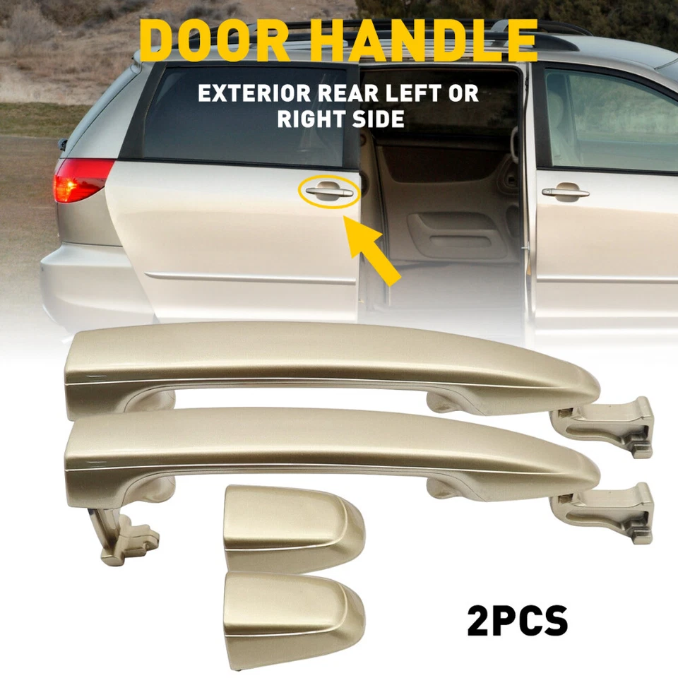 2X Manija de puerta exterior trasera izquierda derecha Toyota Sienna 2004-2010 EXC Foto 1 de 4