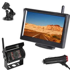 Wireless Rear View Backup Camera w/ 5" HD Monitor for 12V-24V Truck RVs Caravan - Picture 1 of 24