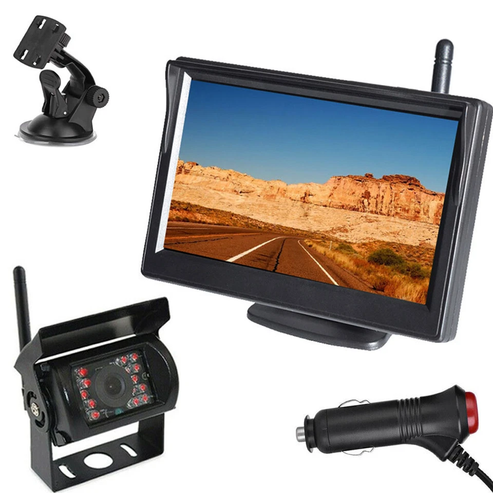 Wireless Backup Camera w/ 5" HD Monitor for Truck RVs Caravan Rear View Reverse - Image 1 of 4