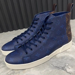 Louis Vuitton Match Up Sneaker Taigagrama Blau Leder 8,5 LV 9,5 US 42,5 EUR - Bild 1 von 12