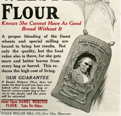 Daniel Webster 1916 molino de harina anuncio horneado DWMYC2 Foto 1 de 2